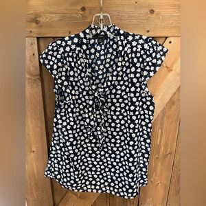 J. Crew Navy Floral Blouse Size S